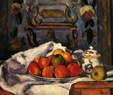 Impressionist Still Life Painting - Dish of Apples Paul Cezanne Impressionism still life